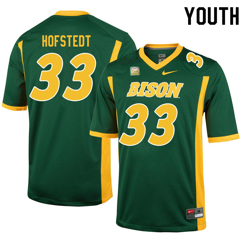 Youth #33 Logan Hofstedt North Dakota State Bison College Football Jerseys Sale-Green